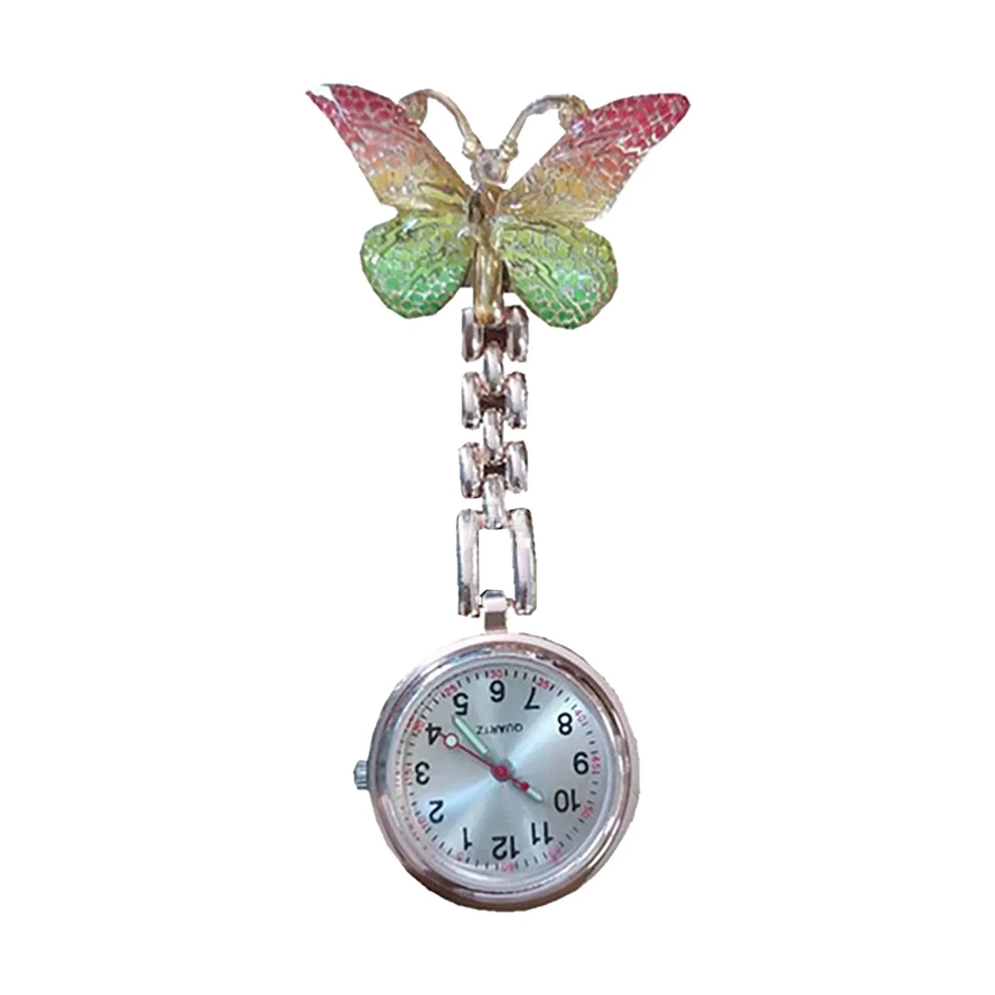 Butterfly Nurse Pocket Watch Fashion Quartz Watch Hanging Clock Nurse Accessories Pocket Watches For Carer Graduation Gift