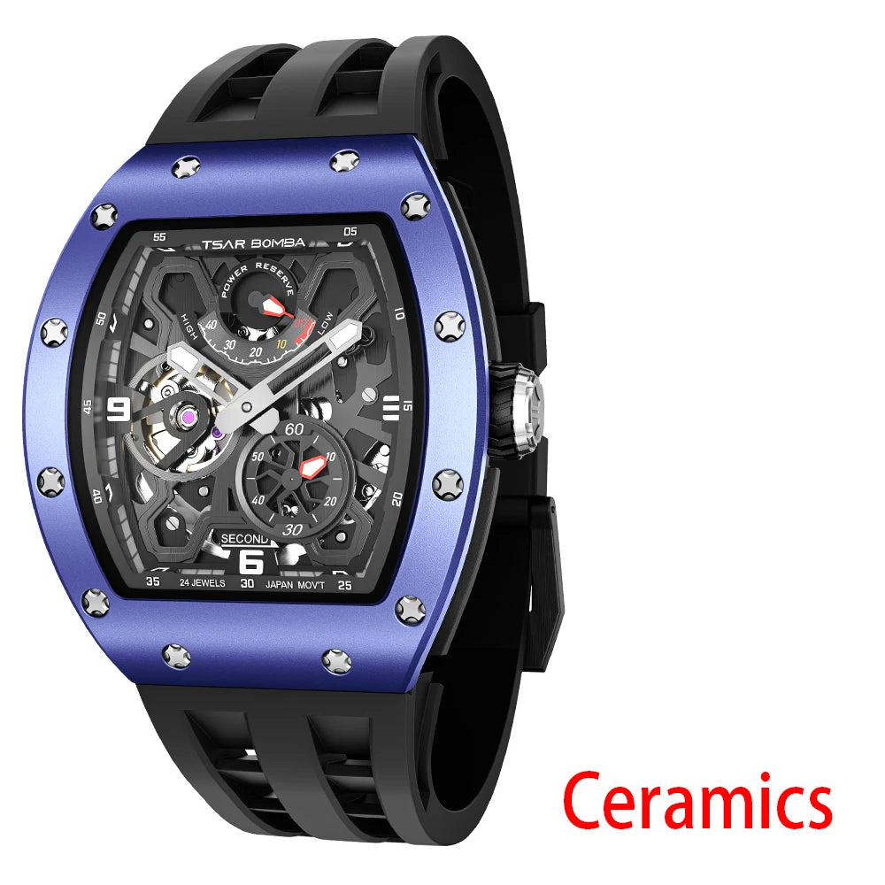 TSAR BOMBA Ceramics Mens Watch TB-8212 Luxury Automatic Mechanical Wrist watch for Men Brief Boxers