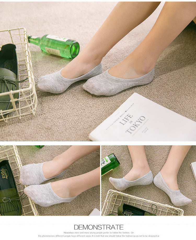 Women's Solid Color Socks Low Cut Shallow Mouth Leisure Boat Socks Brief Boxers