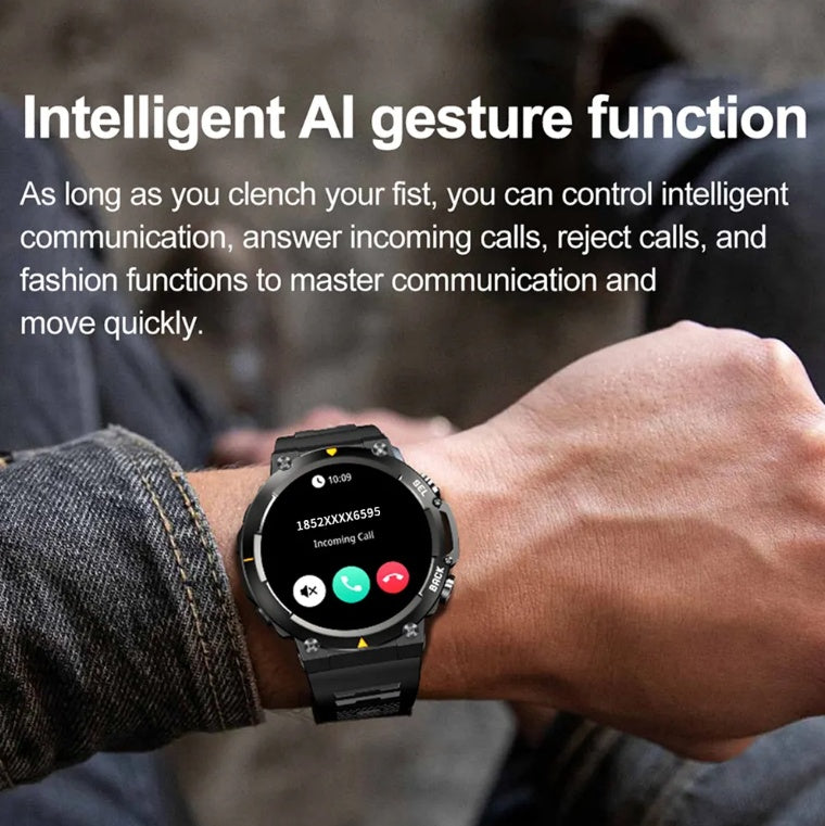 MAX18 Men Smartwatch AMOLED1.43inch Big Screen BT Calls Gesture Control AI Voice Sports Smart Watch Men Brief Boxers